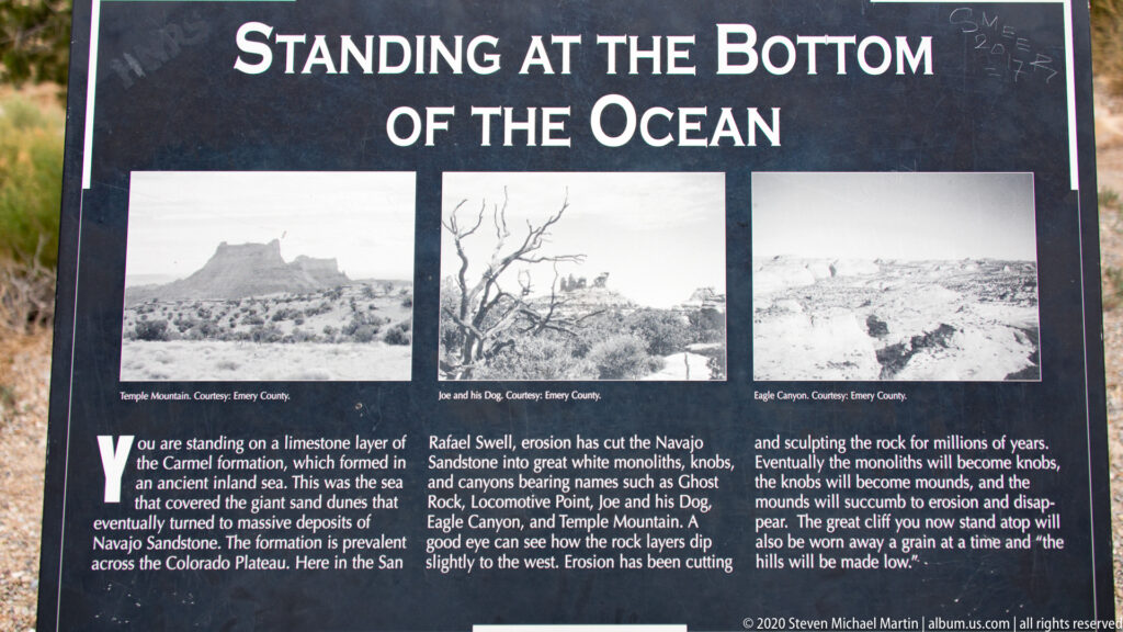 A panel titled Standing at the Bottom of the Ocean explains ancient limestone and nearby rock formations.