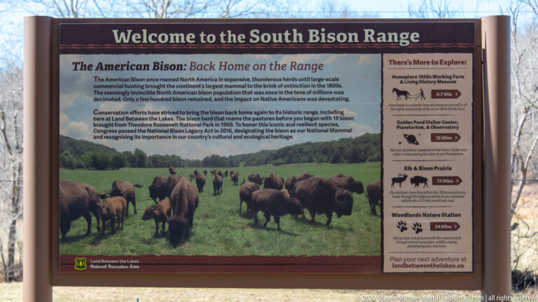 A South Bison Range panel shows a bison herd and information about nearby attractions.
