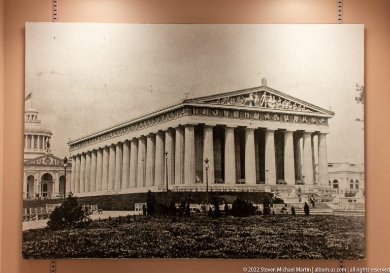 A sepia archival photograph shows the Parthenon above an uneven open foreground.