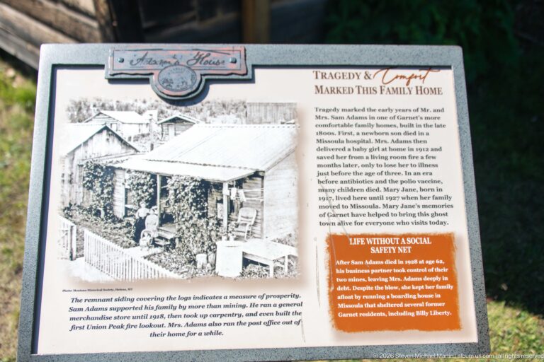 Interpretive panel titled Tragedy & Triumph Marked This Family Home with a historic house photograph and family-history text.